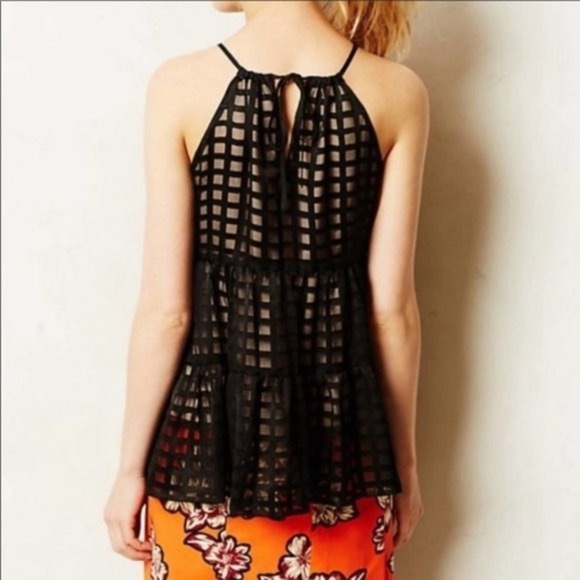 Anthropologie HD in Paris Flowy Baby doll Black Tank Top Blouse XS - Picture 11 of 11